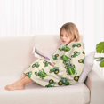 thumbnail image 4 of Cartoon Tractors Green Beige Pattern Blanket Hoodies for Kids 6-13YR Oversize Wearable Blanket Hoodies for Boys Girls Teens, 4 of 7