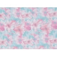 thumbnail image 2 of Zelouf Water Floral Print W/allover Hologram On Mjc  , Sewing, DIY, Crafts Fabric by the Yard, Aqua/fuchsia, 3 Yard, 2 of 2