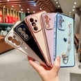 thumbnail image 6 of Compatible with Samsung Galaxy A54 5G Phone Case with Heart Bracelet Strap Luxury Plating Cute Love Heart Case Hand Chain Case Soft Case for Galaxy A54 6.4 inch (White), 6 of 9