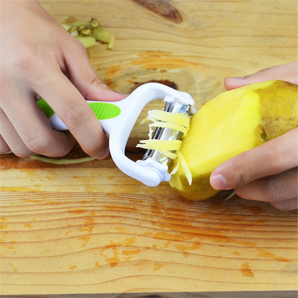 Suokom Potato Peeler Fruit Vegetable Spud Speed Cutter Skin-peeler Planing, Size: 15, Green