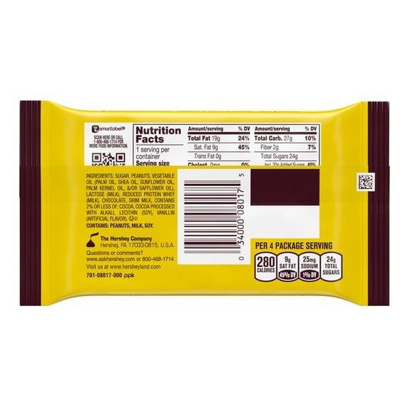 HERSHEYS MR. GOODBAR CHOCOLATE CANDY WITH PEANUTS SNACK SIZE BAR 4-PACK