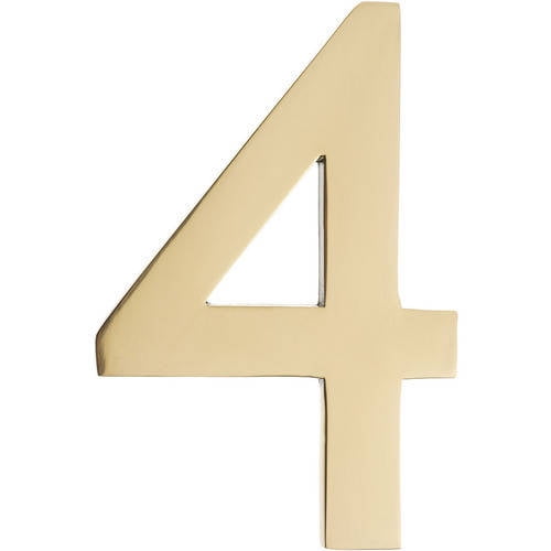 Architectural Mailboxes 4" Brass Floating HouseNumber 4