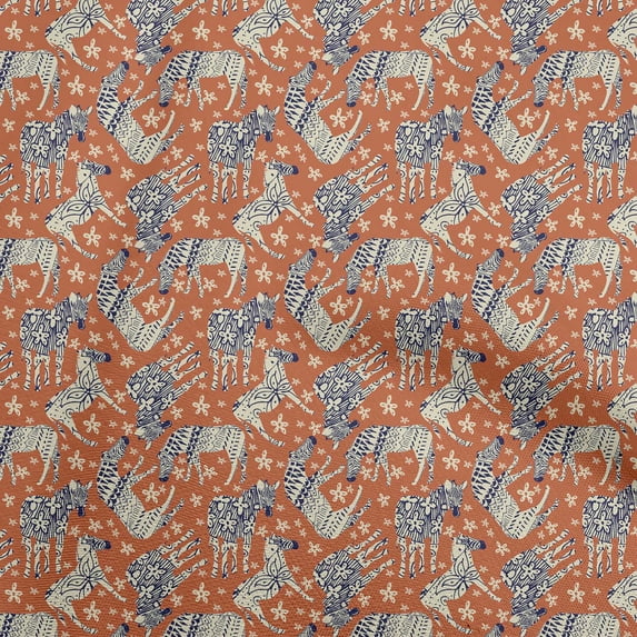 oneOoneVelvetBrownFabricAnimalWithFlowerQuiltingSuppliesPrintSewingFabricByTheYard58InchWide