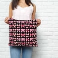thumbnail image 4 of Aesthetic Bows Throw Pillow Cover Pink Bow Rose Bow Black Background Cotton Linen Cushion Cover Throw Pillow Case with Invisible Zipper for Couch Sofa Bed Chair Car 26x26 Inch, 4 of 7