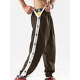 thumbnail image 6 of Caoirhny Men Tear Away Pants Quick Dry Loose Fit Basketball Pants Casual High Split Snap Button Sweatpants, 6 of 9