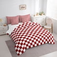 thumbnail image 3 of Homewish Red Plaid Buffalo Bedding Comforter Set 7pcs for Teens, Chic Checkered Square Queen Bedding Sets, Modern Fashion Reversible Queen Sheet Sets, Super Cozy Room Decor, 3 of 7
