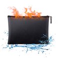 thumbnail image 1 of Fireproof Safe Money Document Bags - 2 Pack 13.4" x 9.4" Waterproof Zipper Bag, Fire & Water Resistant Storage Organizer Pouch for A4 Documents Holder,File,Cash,Passport,Tablet, 1 of 7