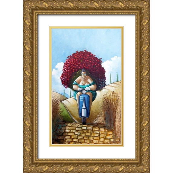 West, Ronald 10x14 Gold Ornate Wood Framed with Double Matting Museum Art Print Titled - The Rose Lady