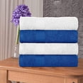 thumbnail image 2 of Ample Decor Hand Towel 18 x 28 inch Pack of 4 600 GSM 100% Cotton, Soft & Lightweight, Quick Drying - White & Navy, 2 of 5