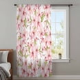 thumbnail image 4 of Pink Flowers Sheer Curtains 45 Inches Long, Watercolor Spring Botanical Floral Leaves Light Filering Curtains, Breathable Simi Curtain Privacy Drapes for Kitchen Bathroom Small Window Treatment, 4 of 9