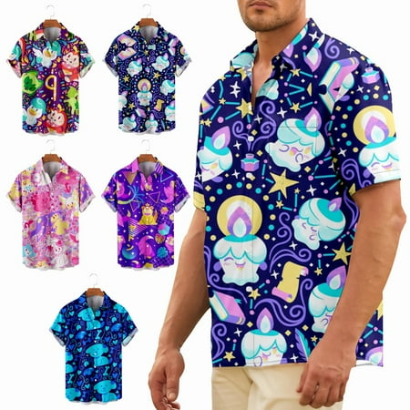 

Youth Button Up Tops Shirt with Pocket Retro Clothing Size 100-170/XXS-8XL