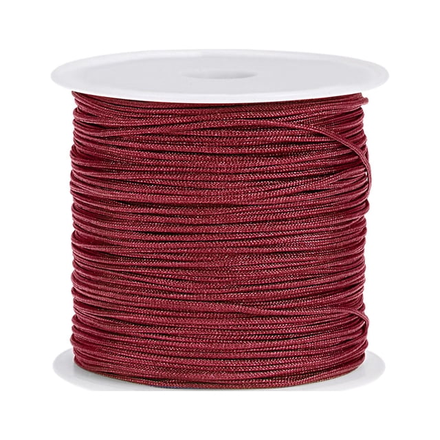 Unique Bargains Nylon Cord DIY Making Satin String Craft Wire with Plastic Spool 147ft, Maroon
