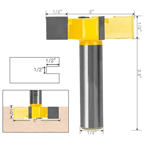 CNC Spoilboard Surfacing Router Bit 1/2 Inch Shank Carbide Tipped Tool