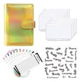 thumbnail image 2 of PU Leather Binder Cover Rainbow Notebook Shell 6 Rings Loose Leaf Binders with Magnetic Closure Personalized Notebook Composition Cute Note Books Journal Cute Teacher Supplies Bulk, Yellow, 2 of 6