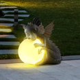 thumbnail image 5 of Estatua de animal de dragón para decoración del hogar, patio, estatua de dragón de meditación al aire libre, esculturas de dinosaurios de resina y estatuas de jardín, luces LED, figura estatuaria de jardín, dragón de meditación oso de fresa Electrónica, 5 of 5