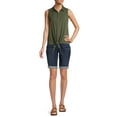 thumbnail image 4 of Time and Tru Women's Mid Rise Rolled Cuff Denim Bermuda Short, 4 of 5