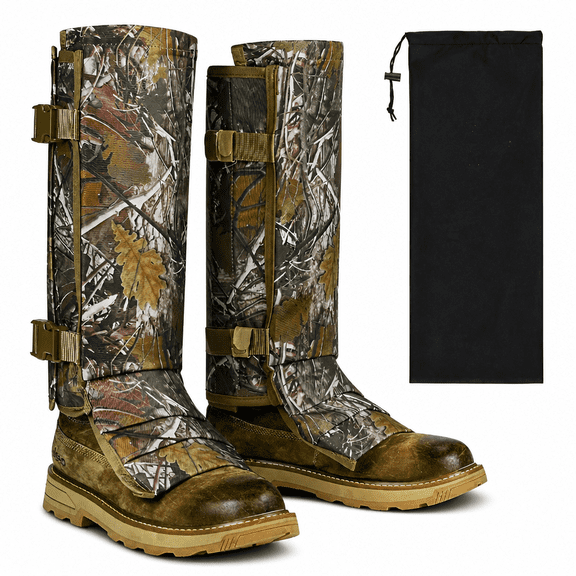 FLORNIX Outdoor Snow Boot Gaiters Snake Bite Protection Waterproof Adjustable Hunting Mountain Climbing for Hiking Walking Leg Gaiters (camouflage)