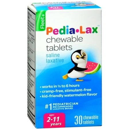 Fleet Pedia-Lax Chewable Tablets Watermelon Flavor 30 Tablets (Pack of 3)