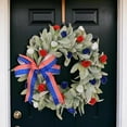thumbnail image 2 of AZXY 4th of July Wreaths for Doors,Patriotic Wreath,Red White and Blue American Flag Independence Day Wreaths,Fourth of July Memorial Day Decorations Hanging, 2 of 9