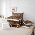 thumbnail image 5 of Homewish Fashion Buffalo Plaid Bedding Comforter Set 7pcs, Brown Gold Abstract Queen Bedding Sets, Teens Adult Men Women Reversible Queen Sheet Sets, Breathable Home Decor, 5 of 7