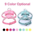 thumbnail image 2 of Dog Harness Leash Suit Vest Shining Diamonds Adjustable Soft Suede Fabric Bow Rhinestone Pet Collar Harnesses for Dogs Products (Blue Harness,L), 2 of 6