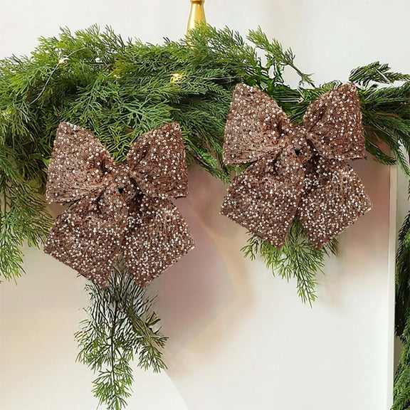 ddioayh Large Sequin Christmas Bow, Cloth Material, 35x28cm Decor for Trees & Weddings