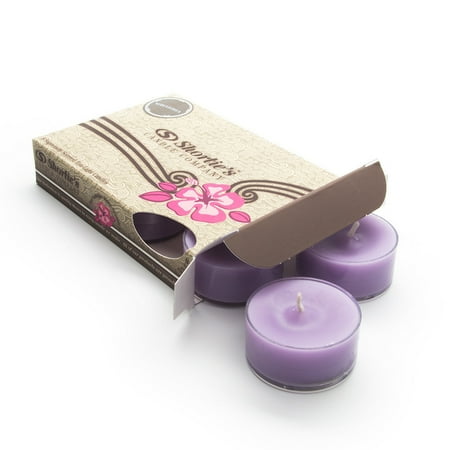 Wisteria Natural Hues Natural - Pure Wisteria Purple Tea Light Candles 6 Pack - Highly Scented, Hand Poured, & Clean Burning - Clear Container for Beautiful Candlelight - Floral Tealights Collection