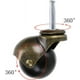 thumbnail image 4 of Rueda de bolas de bronce de 50 mm, ruedas para muebles con casquillos, ruedas de bolas redondeadas con freno, repuesto para muebles, sofás, sillas,, 4 of 5
