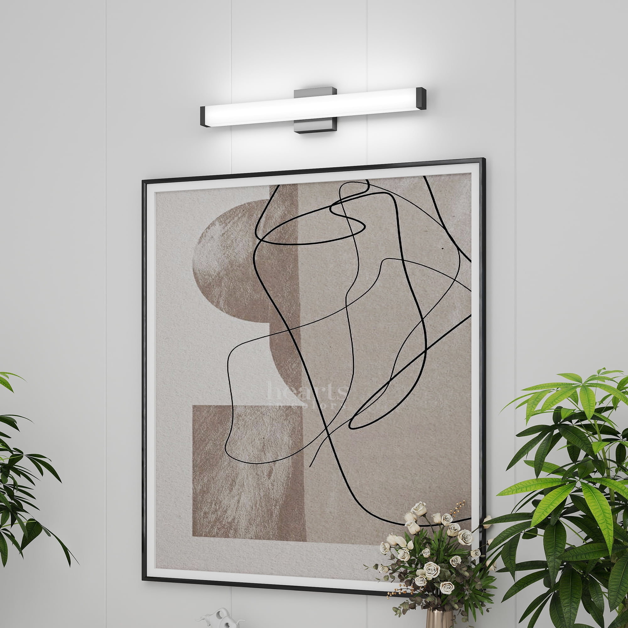 Bathroom Vanity Light Black 25 inch 14W LED Modern Lights for Bathroom Over Mirror Cool White 6000K Wall Mount