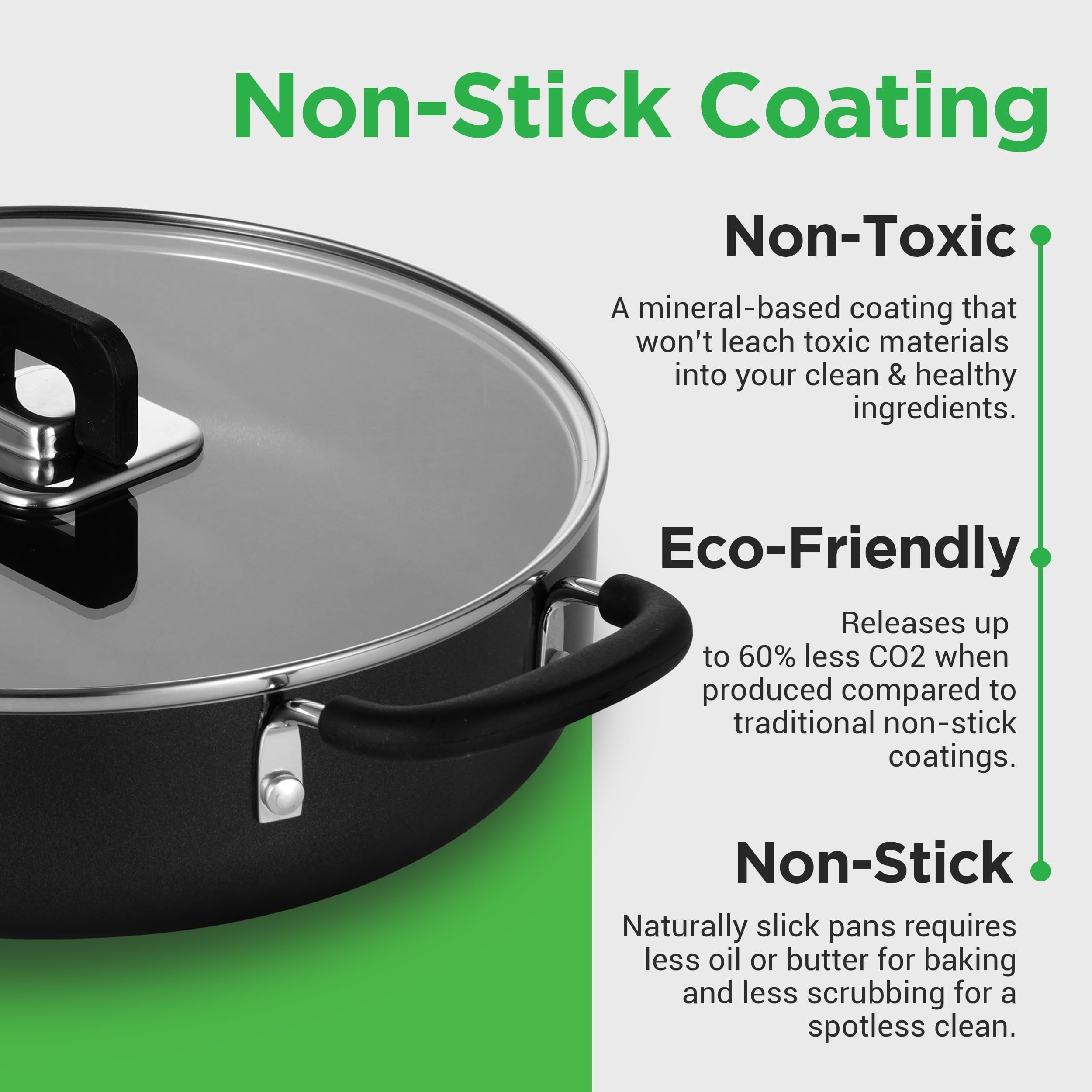 NutriChef 17pcs Black Stackable Pots and Pans Set, Nonstick Induction Cookware, Space Saving Cookware, Easy Clean, Ideal For RV and Camper, Includes a Foldable Steamer Basket and Cooking Utensils
