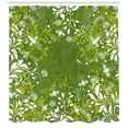 thumbnail image 3 of Ambesonne Green Shower Curtain, Abstract Floral Nature, 69"Wx70"L, Apple Green Fern Green, 3 of 3