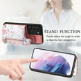 thumbnail image 4 of Nalacover Case for Samsung Galaxy S21 FE Wallet Case with Card Slots Zipper Pocket, Floral Pattern PU Leather Flip Kickstand Cover for Women Girls, RFID Blocking Shockproof Case, Pink, 4 of 9