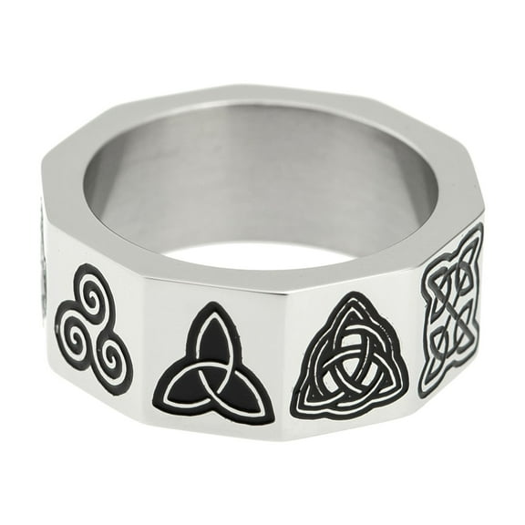Stainless Steel Celtic Knot Symbol Ring - Irish Pride Jewelry for Men and Women size 6