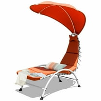 Aimee Lii Patio Hanging Swing Hammock Chaise Lounger Chair with Canopy, Outdoor Patio Furniture for Balcony Backyard, Sturdy-Orange