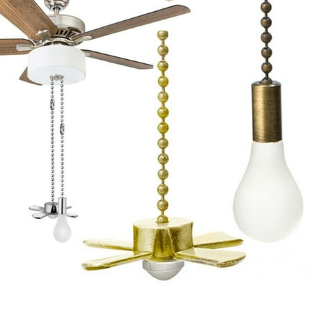 

D-GROEE 2Pcs/Set Retro Ceiling Fan Pull Chain Metal Beaded Ball Fan Pull Chain Lamp Chain Extender Home Decor