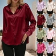 thumbnail image 2 of ShiShine Premium Soft Breathable Stretch Button Down Shirts for Women Long Sleeve V Neck Blouses Work Dress Tops, 2 of 5