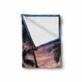 thumbnail image 2 of Tropical Soft Flannel Fleece Throw Blanket, Exotic Palm Trees Pattern with Beach and Ocean Sunset in Hawaii Summer Season, Cozy Plush for Indoor and Outdoor Use, 50" x 70", Multicolor, by Ambesonne, 2 of 6