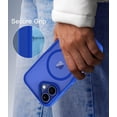 thumbnail image 7 of for iPhone 16 Case, Compatible with MagSafe, Translucent Matte Shockproof Anti-Slip Anti-Fingerprint Pocket-Friendly Phone Case Cover - Blue, 7 of 7