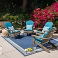 thumbnail image 2 of GDF Studio Cartagena Outdoor Acacia Wood Folding Adirondack Chairs with Cushions, Set of 4, Gray and Dark Teal, 2 of 10