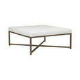 thumbnail image 2 of Studio Designs Home Camber Modern Large Cocktail Tufted Square Ottoman with Metal Frame and Blended Leather - Bronze,, 2 of 6