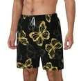 thumbnail image 2 of Gaeub Golden Glitter Butterflies Mens Swim Trunks Stretch Beach Shorts Quick Dry for Men Swim Shorts Swimwear with Pockets- XX-Large, 2 of 9
