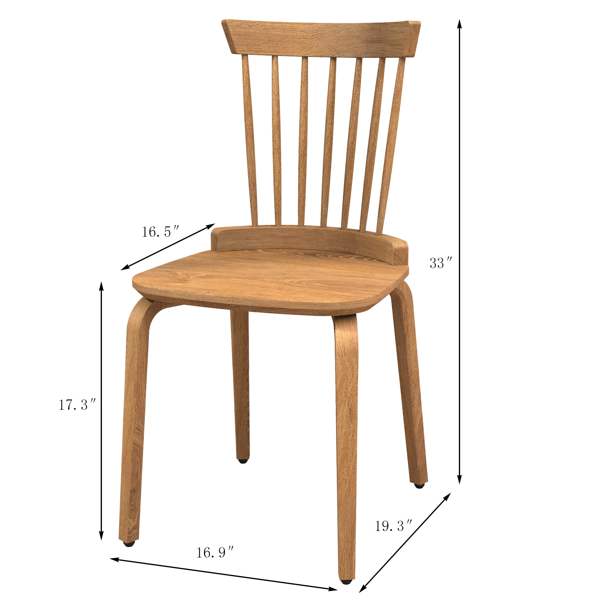 Resenkos Solid Wood Slat Back Dining Chairs Set of 2, Country Farmhouse Windsor Chair, Walnut Resenkos Solid Wood Slat Back Dining Chairs Set of 2, Country Farmhouse Windsor Chair, Walnut