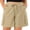 Khaki, variant on CQONEPT Plus Size Cargo Shorts for Womens Drawstring Elastic Waist Shorts Summer Fshion Clothes with Pockets Khaki 2XL