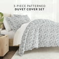 thumbnail image 5 of Noble Linens Navy Coarse Paisley Print 3-Piece Duvet Cover Set, King/Calking, 5 of 10