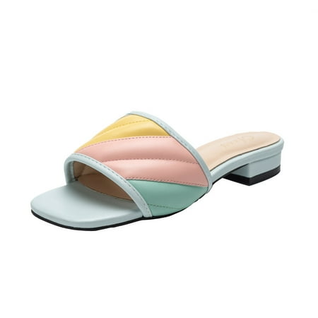 

Women s Fashion Chunky Slide Sandals Beach Slippers Colorful Sandal