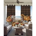 thumbnail image 2 of Hellow Fall Blackout Curtains for Bedroom Living Room, Pumpkins Sunflowers Wood Grain 84 In Long Thermal Insulated Room Darkening Drapes Grommet Window Treatments, 42 x 84 In, 2 of 9