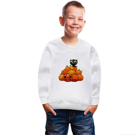 

Simplmasygenix Toddler Shirts Clearance Summer Pajamas Unisex Children Boys Girls Halloween Top Printed Sweatshirt