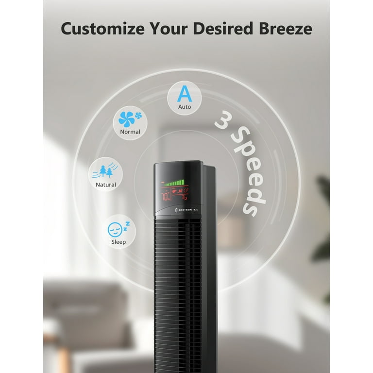 TaoTronics スタンド型扇風機 ブラック TaoTronics Quiet Tower Fan, 36