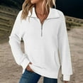 thumbnail image 6 of BLVB Womens Fall Quarter Zip Pullover Sweater Knit Lapel Neck Tops Long Sleeve Sweatshirt Lightweight Casual Outfits, 6 of 7