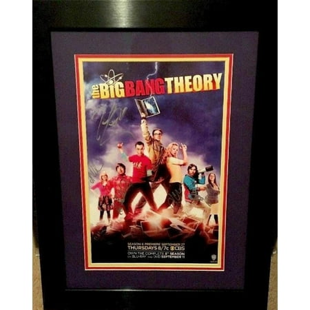 Big Bang Theory Cast Autographed 2012 Comic-Con Poster Framed Kaley Cuoco Johnny Galecki JSA